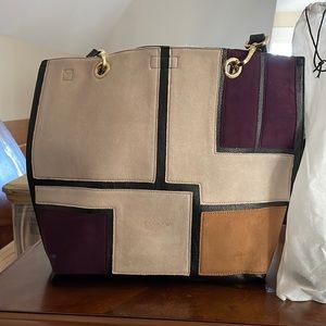 Calvin Klein suede front shoulder bag